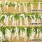 Wisteria Artificial Flowers Garland, 2Pcs Total 14.4ft Silk Faux Wisteria Vine Kit, Hanging Flower Plant for House Outdoor Garden Ceremony Outside Wedding Arch Floral Decor